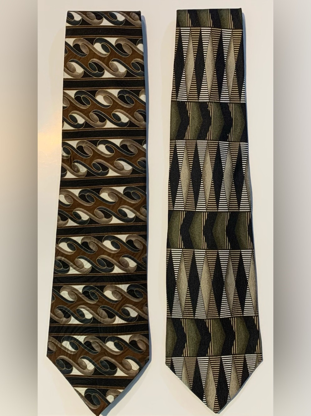 Vintage Silk Power Tie Lot Enrico Guccini & L’Homme Wide 4”
